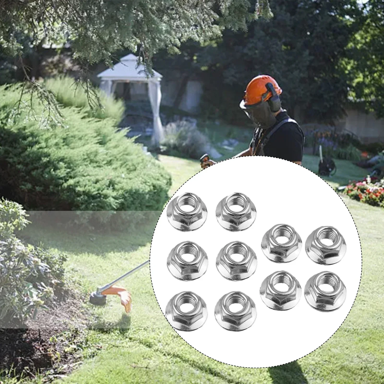 Tuerca de junta protectora para cortacésped eléctrico, herramienta de repuesto para cortadoras de jardín, inalámbrica, 10 piezas tuerca desbrozadora izquierdas