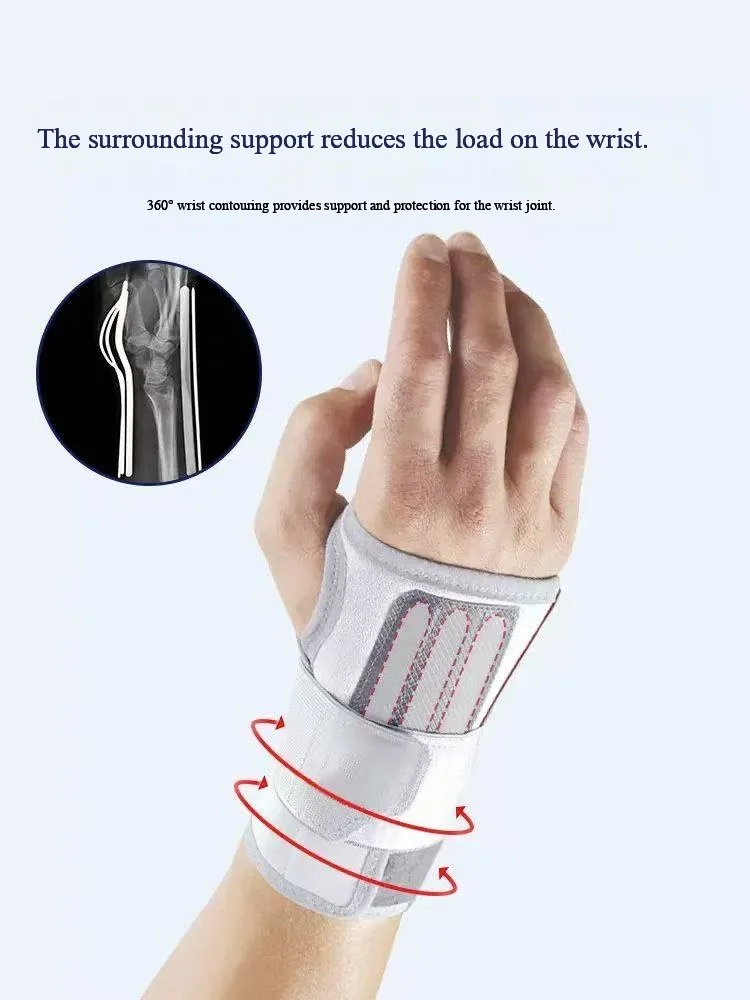 Wrist Brace with Metal Splint, Adjustable Wrist Support for Carpal Tunnel, Wrist Stabilizer for Pain Relief