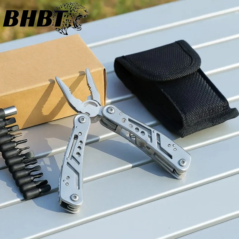 

BHBT 10-in-1 Outdoor Stainless Steel Multi-Tool Pliers Portable Folding Scissors Bottle Opener Emergency Tool Gifts For Men