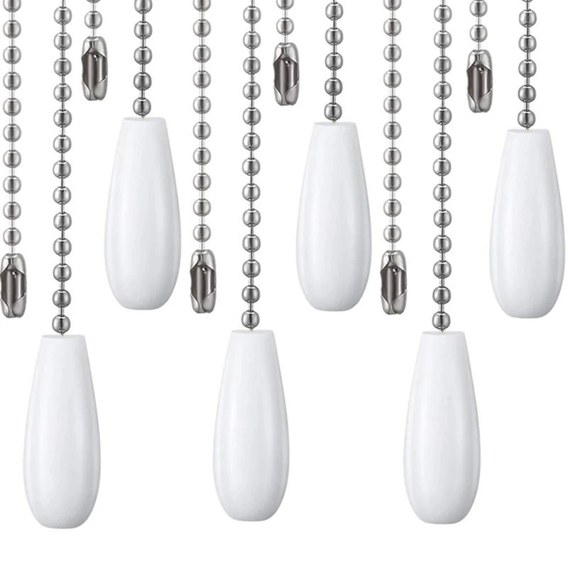 6-Pack Wooden Pendant Pull Chains for Ceiling Fans