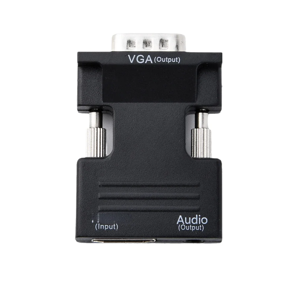 Adaptador hdmi para vga, conversor completo de 1080p com cabo de áudio para pc, notebook, hdtv, tv box, projetor, exibição do computador