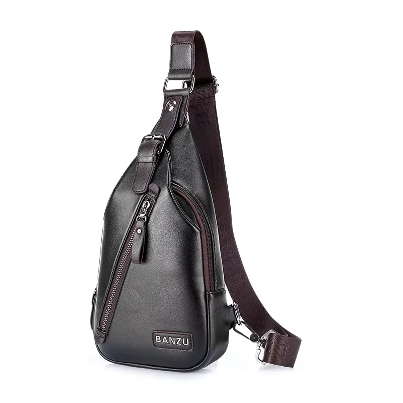 

Theftproof Small Leather Crossbody Bags Men Casual Waist Pack High Quality Chest Bag Travel Anti-theft Mini Shoulder Bag For Men