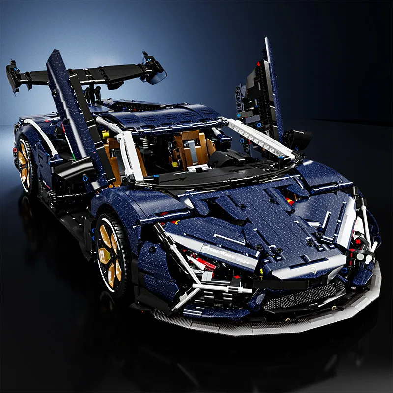 4106PCS Tecnico 1:8 Lambor Cielo Stellato Supercar Building Blocks Velocità Meccanica Modello di Veicolo Da Corsa Mattoni Giocattoli Per Il Capretto MOC