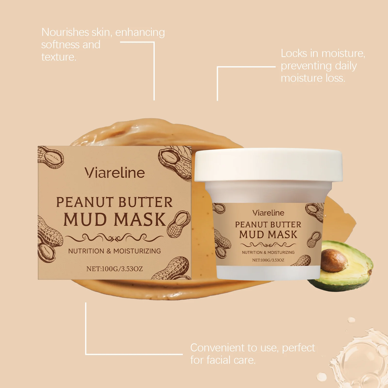 قناع طمي لترطيب الوجه ترطيب اشراق تنعيم إصلاح تحسين بلادة مهدئا يتقلص المسام التطهير قناع الوجه #3