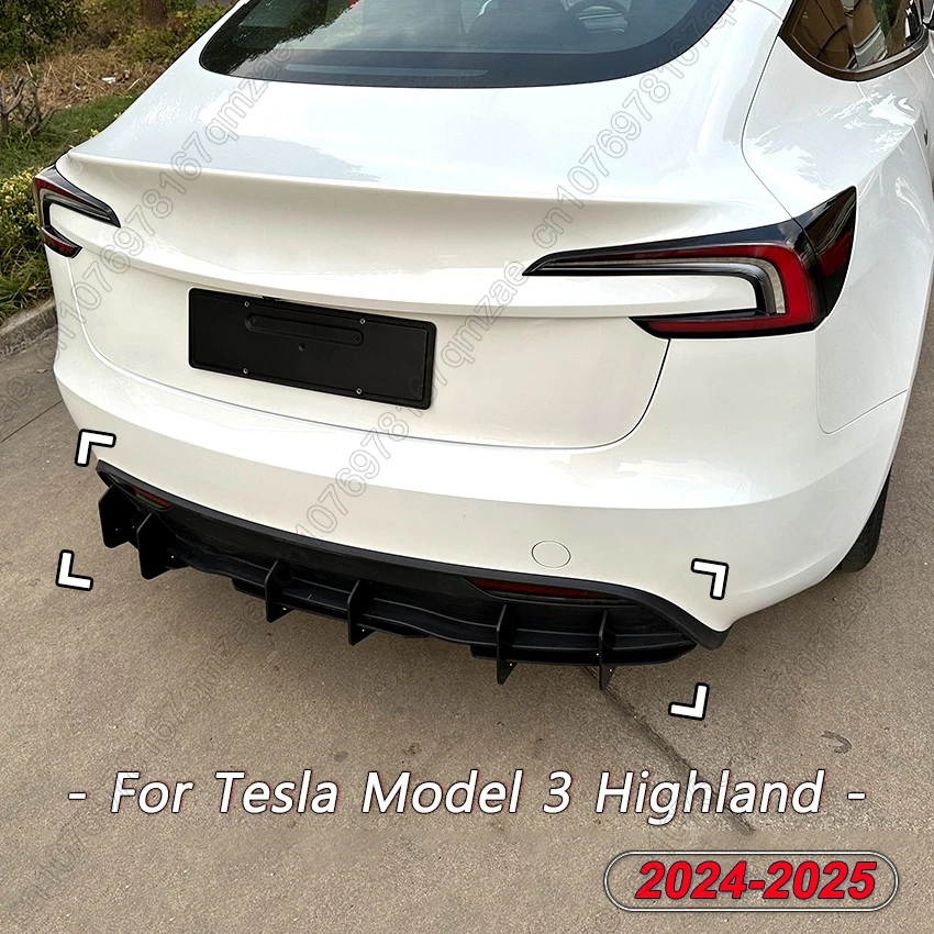 المصد الخلفي الناشر سبويلر شفرة سكين الرياح ل تسلا نموذج 3 هايلاند 2024-2025 اكسسوارات السيارات الجسم أطقم قطع غيار السيارات الخارجية