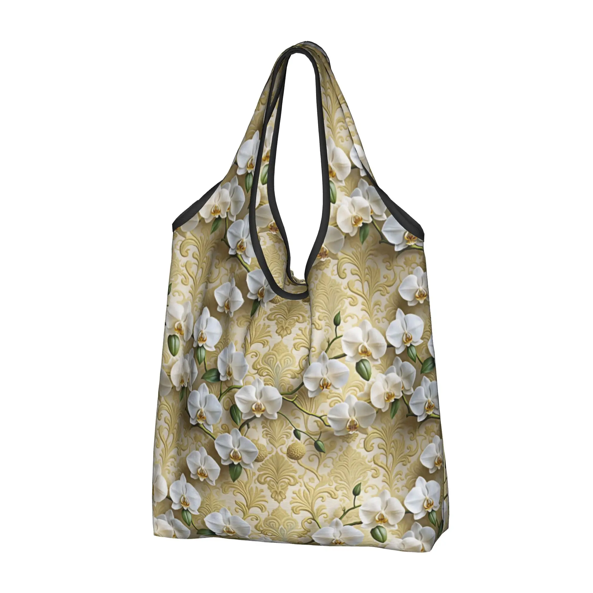 Custom Fashion Trend 3D Flowers Shopping Bags Women Portable Large Capacity Groceries Luxury High 3D Floral Tote Shopper Bags