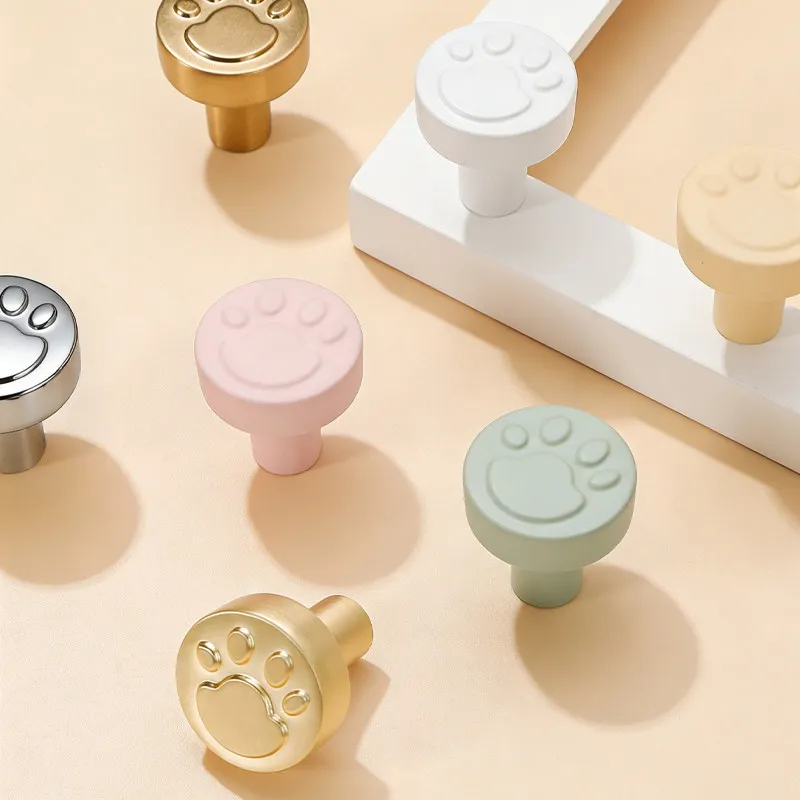 Creative Cat Claw Shape Morandi Color Handle Children Room Girl Bedroom Wardrobe Cabinet Drawer Furniture Door Pull Handle