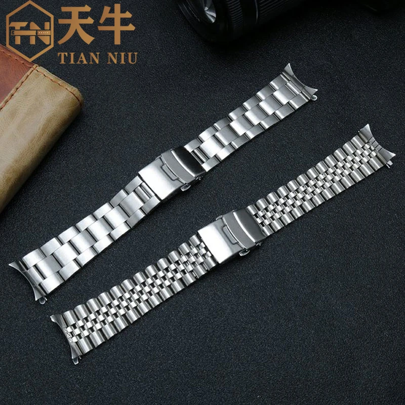 Stainless steel strap for Seiko No. 5 SKX007/009 SRP599 SSK003 curved metal stainless steel watch band 20mm 22mm men\'s bracelet