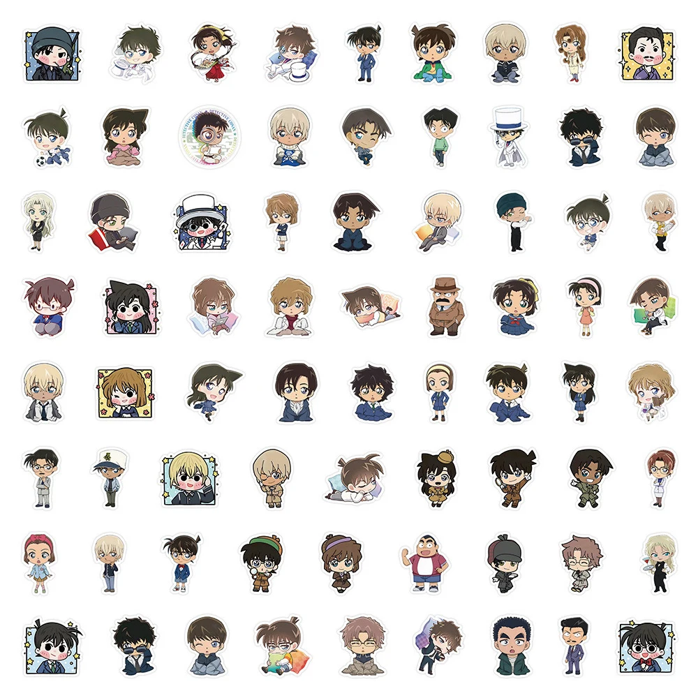 10/30/70pcs Detective Conan Cartoon Stickers Cute Anime Decals for Kids Toy Water Bottle Notebook Phone Kawaii Graffiti Sticker