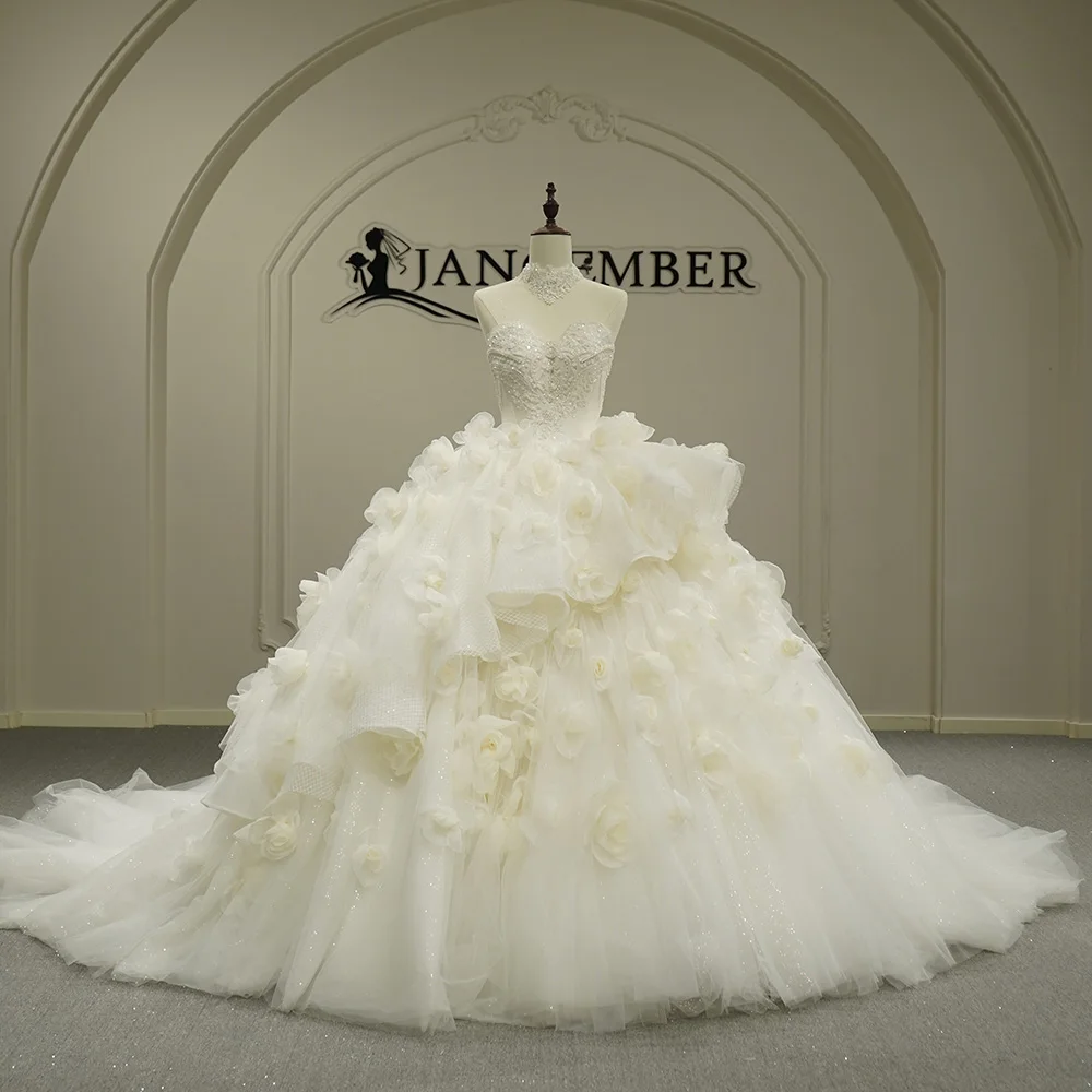 

Beaded Sequined Wedding Dress Ball Gown Sleeveless Court Train Customized For Curvy Brides Bridal Gown vestidos de novia boda