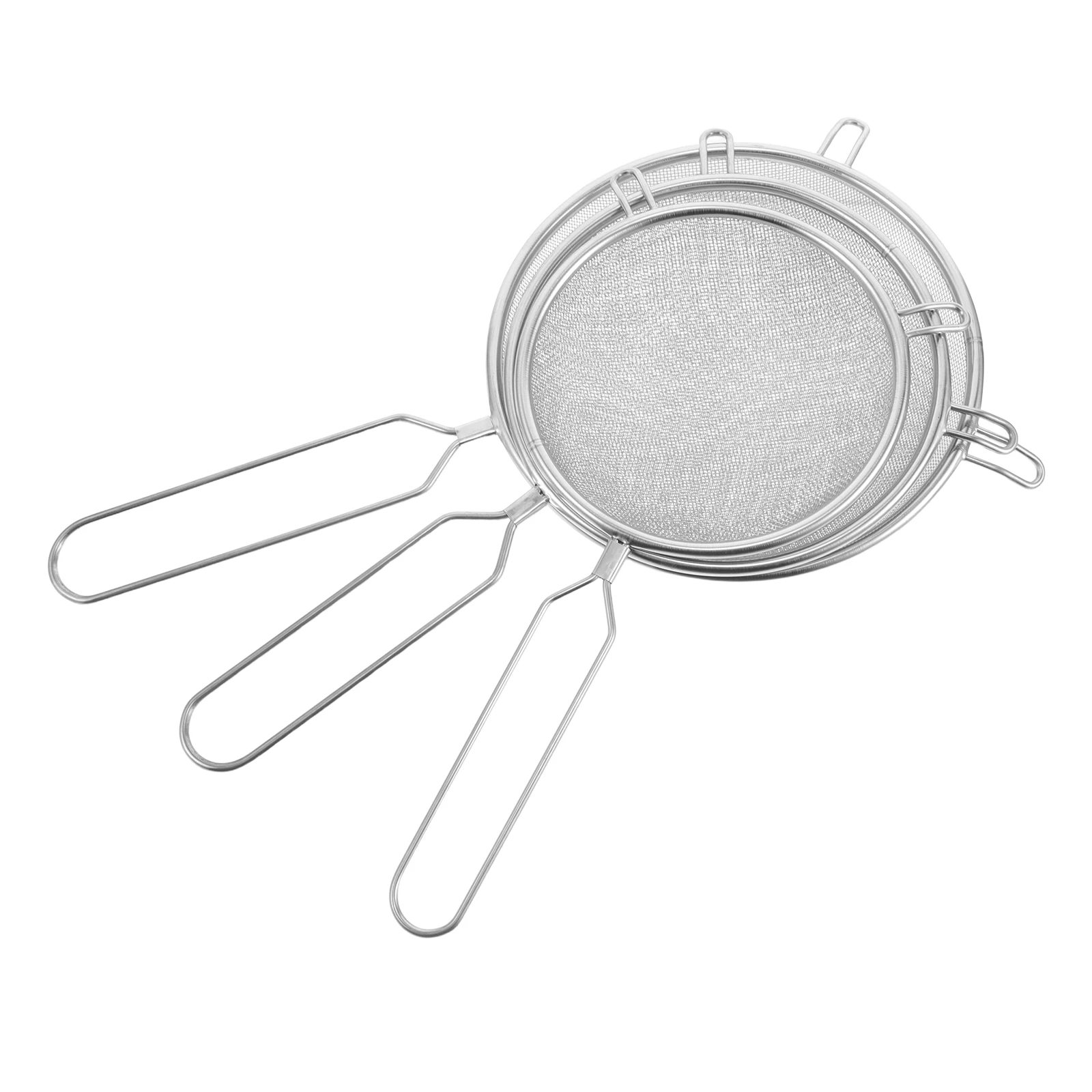

3Pcs Stainless Steel Fine Mesh Flour Sifters Baking Strainers Kitchen Sieves for Cooking Flour Sifter Baking Tools