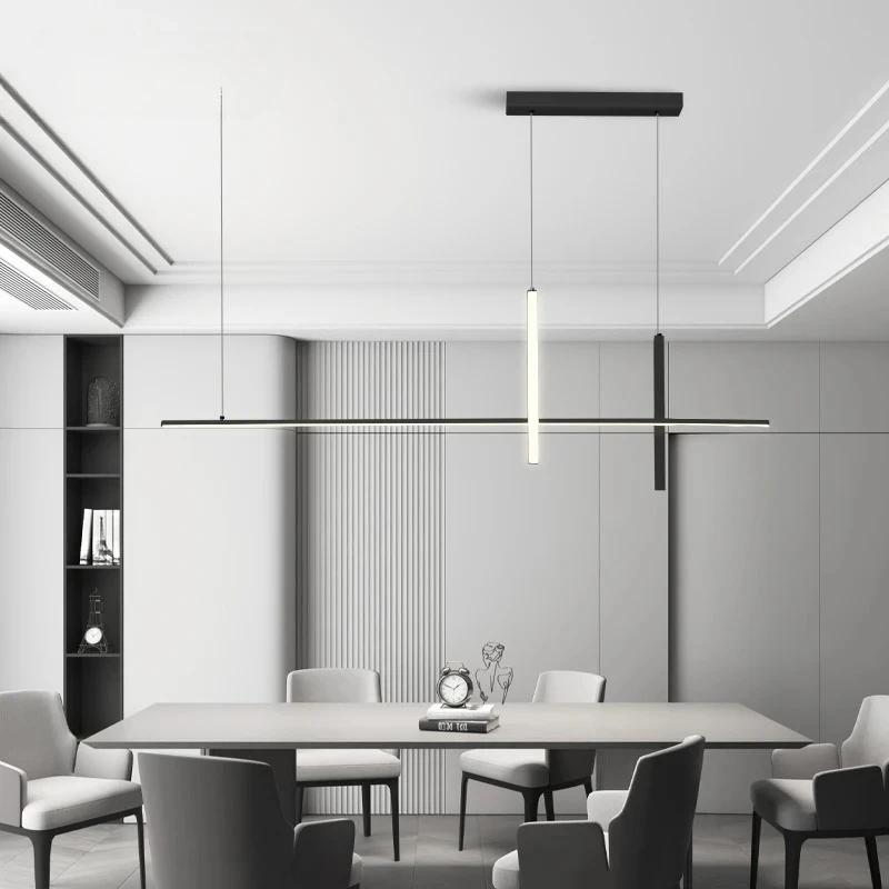 Lampu Gantung Linear Modern LED 2025 Lampu Langit-langit Suspensi Ruang Makan Cocok Untuk Restoran Pulau Dapur Ba