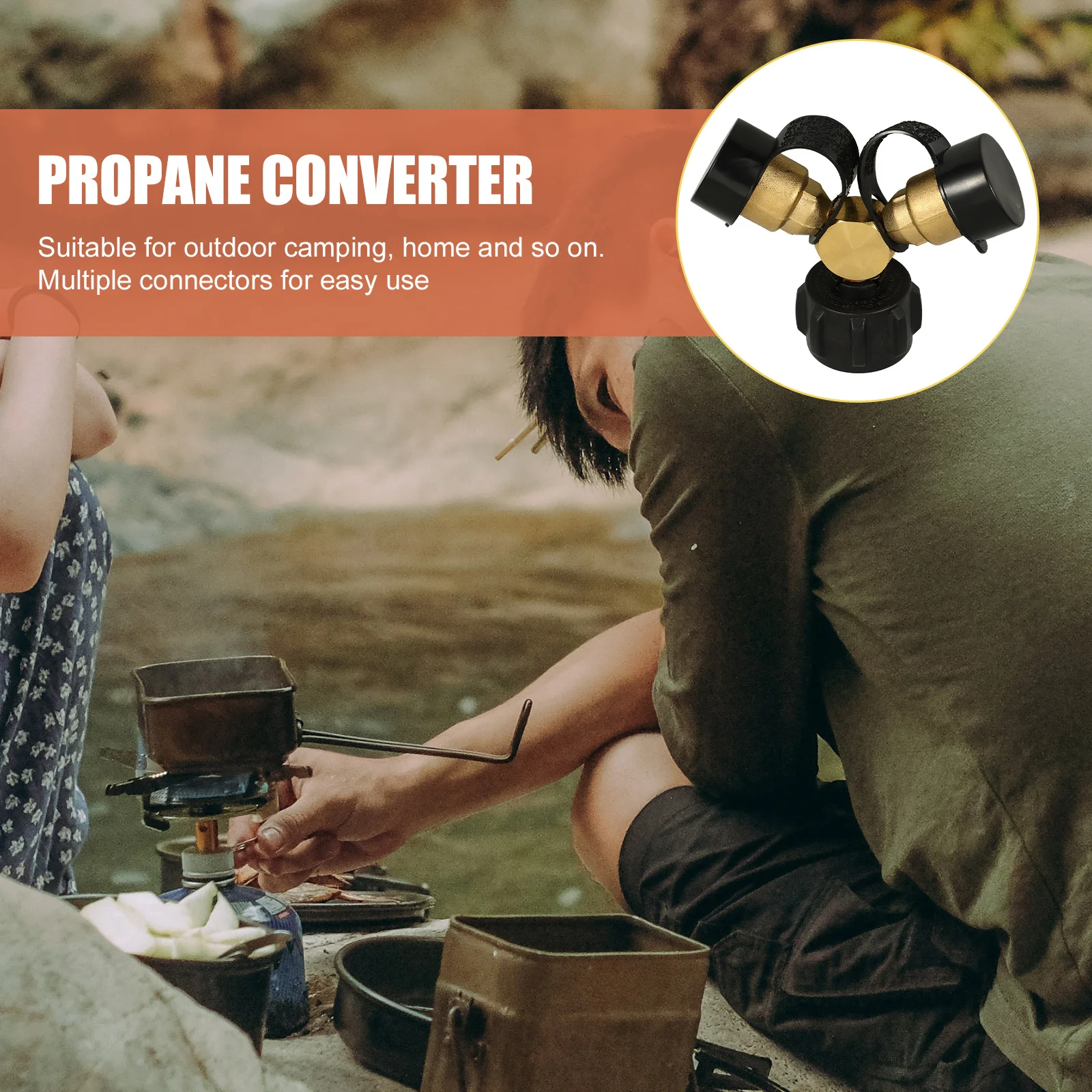 

Gas Connector Kit For Adapter, Propane Tank Y Splitter For Camping Stove Rv Grill Burner Fire Pit Heater, Tee