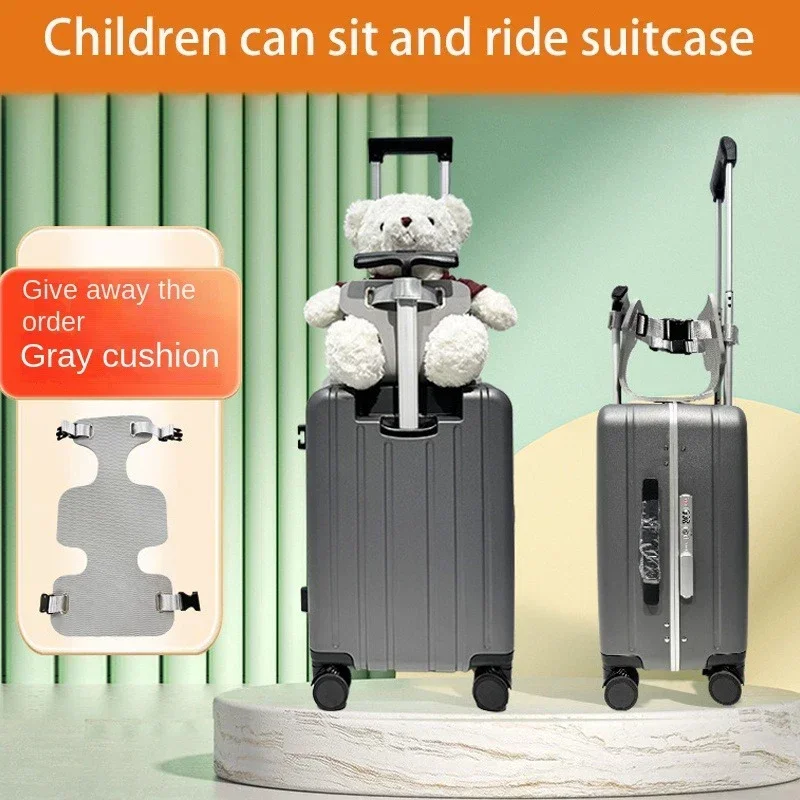 2024 New Suitcase Can Ride on Trolley Luggage Baby Mother Free Hands 20