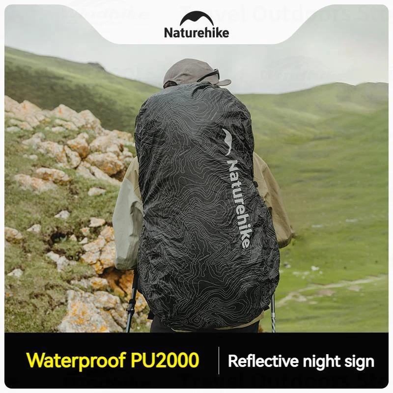 Naturehike-funda para Mochila impermeable de alto rendimiento, 30-60L, impermeable, para acampar y noche, reflectante