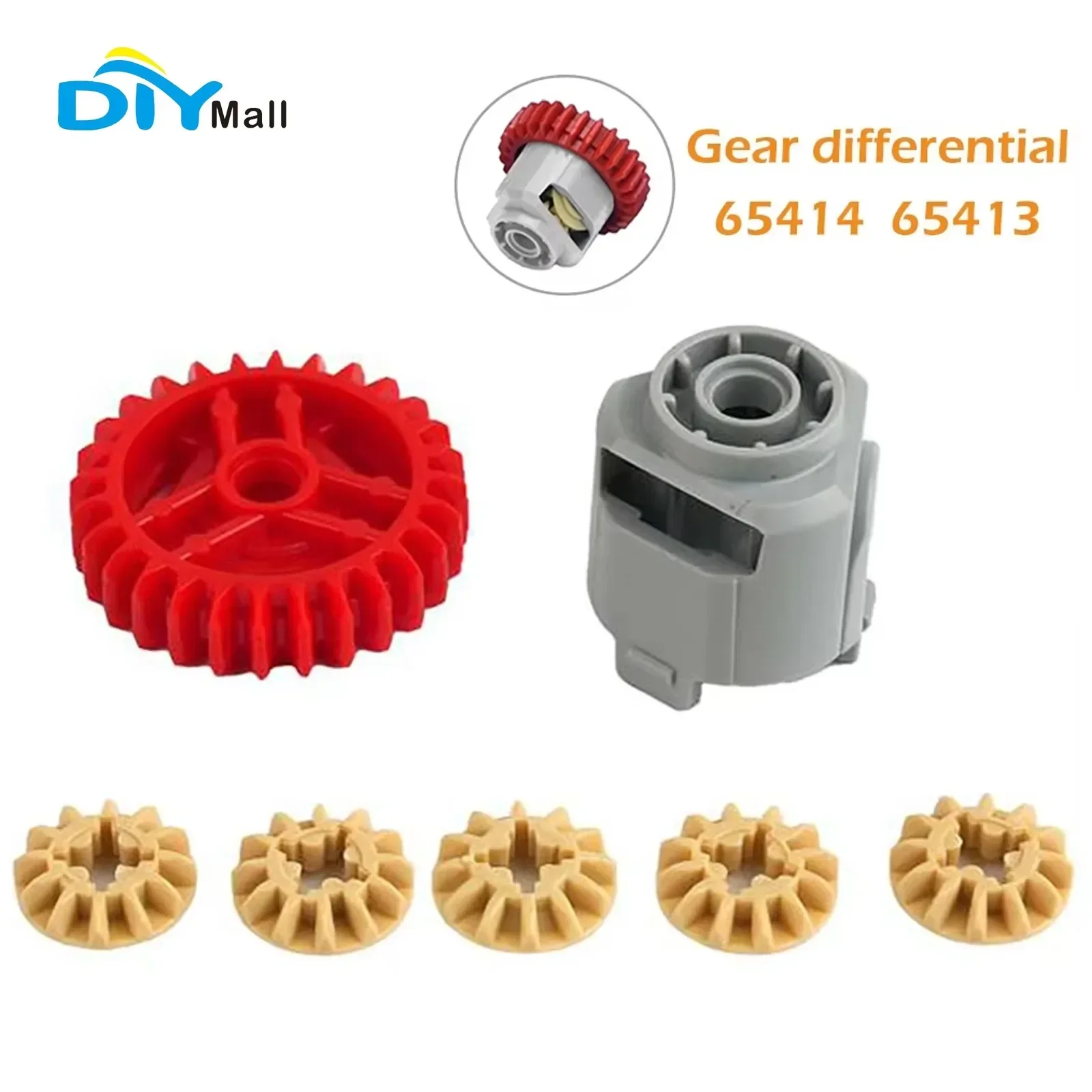 

Строительные блоки Технические детали Дифференциал шестерни - 28 зубьев с круглым отверстием для оси Технические детали 65413 65414