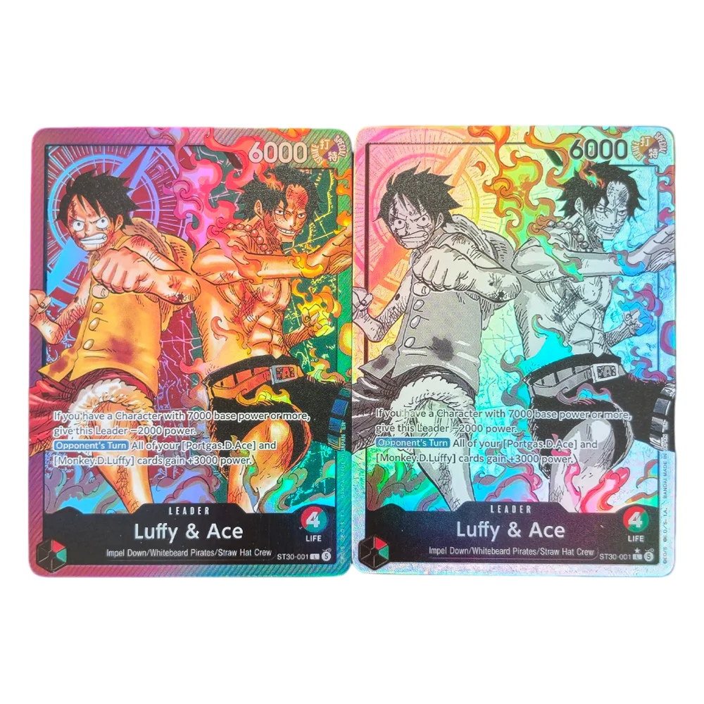 ONE PIECE Proxy-Spielkarte Luffy & Ace L ST30-001 Start Deck EX Englische TCG Anime-Karte