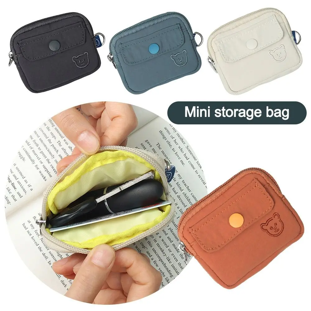 

New Nylon Coin Purse Zipper Multi-purpose Earphone Bag ID card Storage Bag
