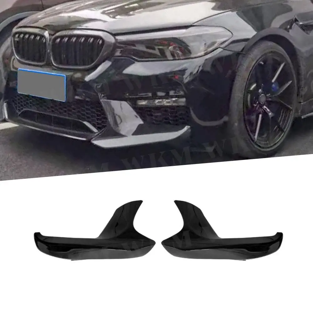 ABS GLoss Black Front Bumper Splitters For BMW 5 Series F90 M5 2018 -2020 MP Style Bumper Canard Guard Carbon Look