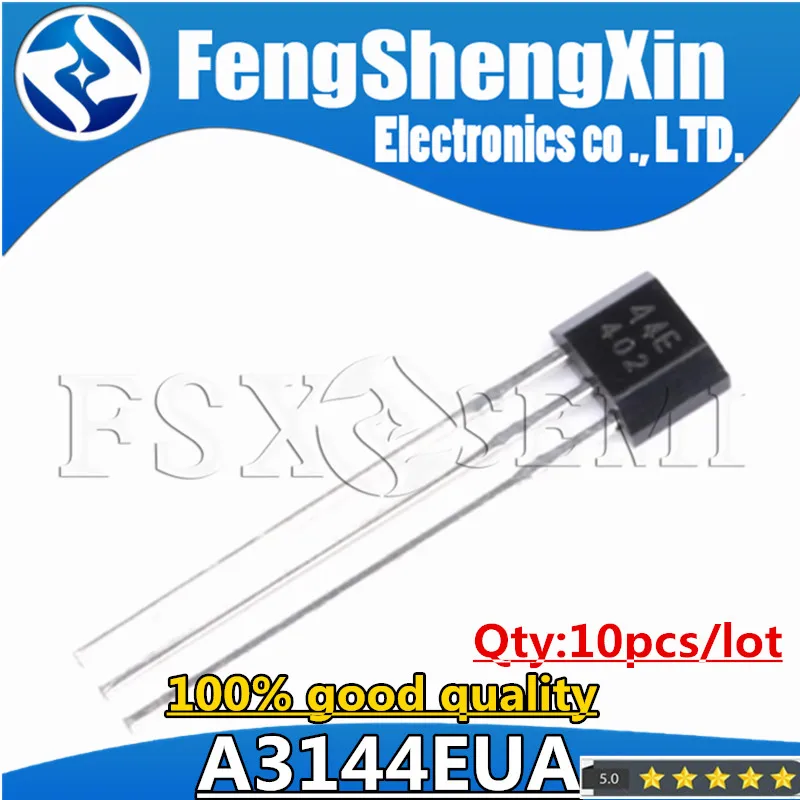 10pcs/lot  A3144 A3144E A3144EUA OH3144E 44E 3144 TO-92S Hall Effect Sensor