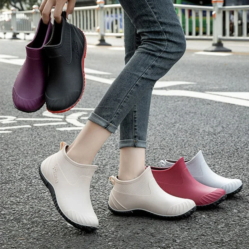 

Rain Boots Women Waterproof Ankle Rubber Shoes Woman Working Garden Galoshes Comfort Water Shoes Botas De Agua Mujer Lluvia