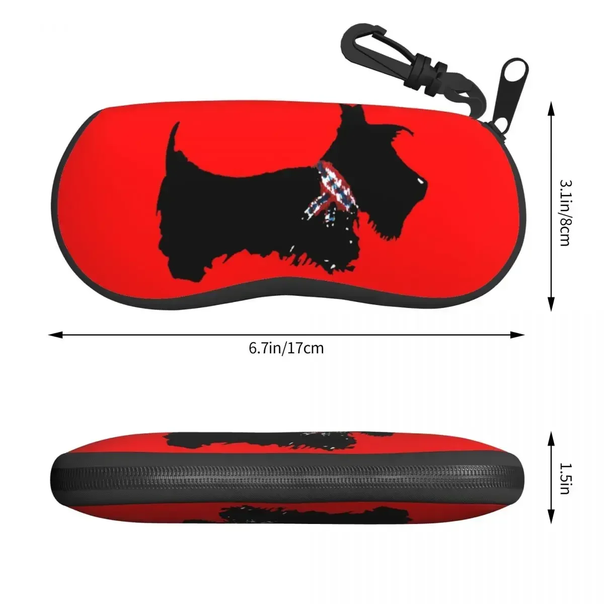 Custom Scottie Dog Shell Glasses Case Unisex Fashion Scottish Terrier Eyeglasses Case Sunglasses Protector Box