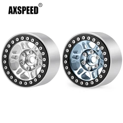 AXSPEED 4Pcs Aluminum Alloy 1.9 inch Beadlock Wheels Rims Hubs for Axial SCX10 TRX-4 D90 1/10 RC Crawler Car Truck Model Parts