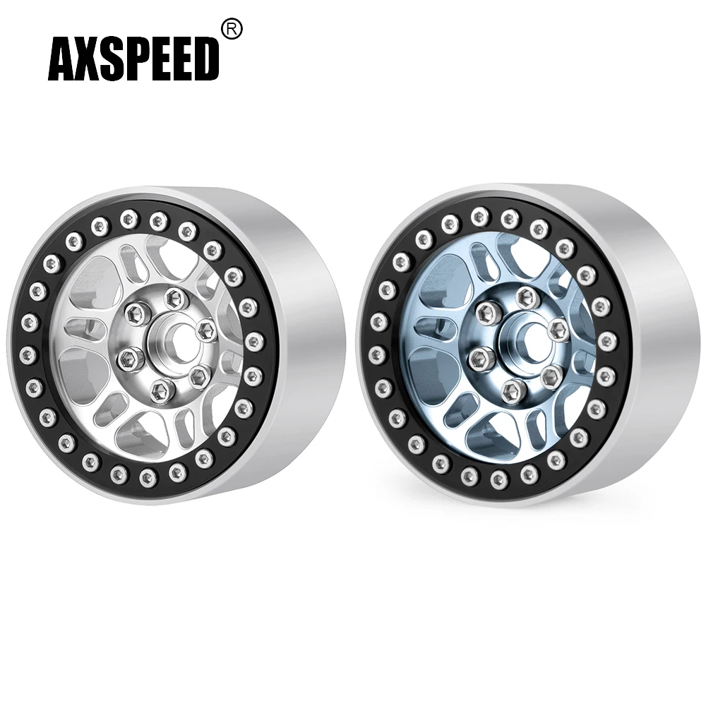 AXSPEED 4 szt. Aluminiowe felgi z beadlockiem 1.9 cala do Axial SCX10 TRX-4 D90 1/10 RC Crawler Samochód Ciężarówka Model Części