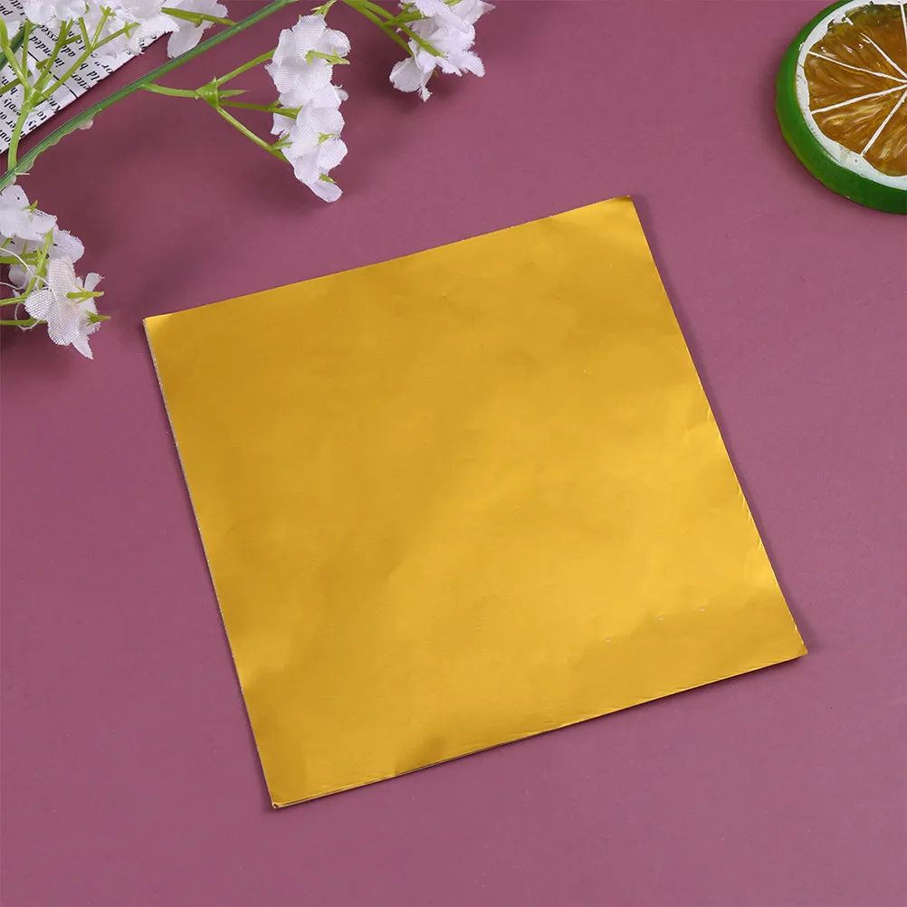 150Pcs Gold Foil Sheets Art Foil Paper for Gilding Frames Wall Ceiling Decor Craft DIY Resplendent Elegance Gold Leaf Effect on