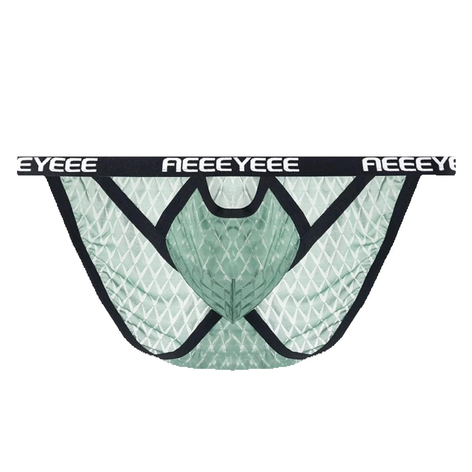 

Men's triangle underwear ice silk briefs suspender strap formal U-shaped ultra-thin personalized A1997