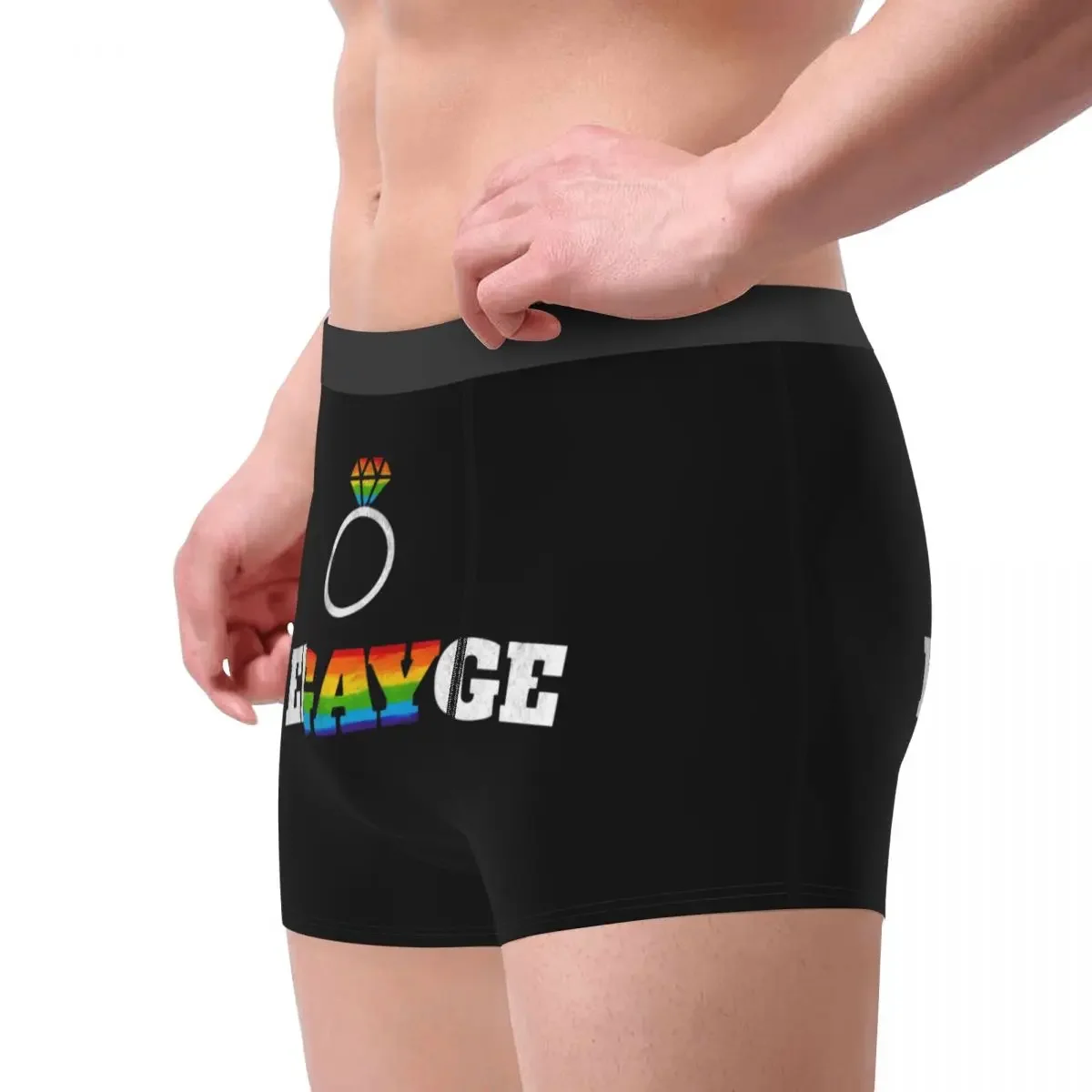 Men's Boxer Briefs Shorts Panties Engayge LGBT Breathable Underwear Gay Pride Lesbian Queer Asexual Homme Humor Underpants