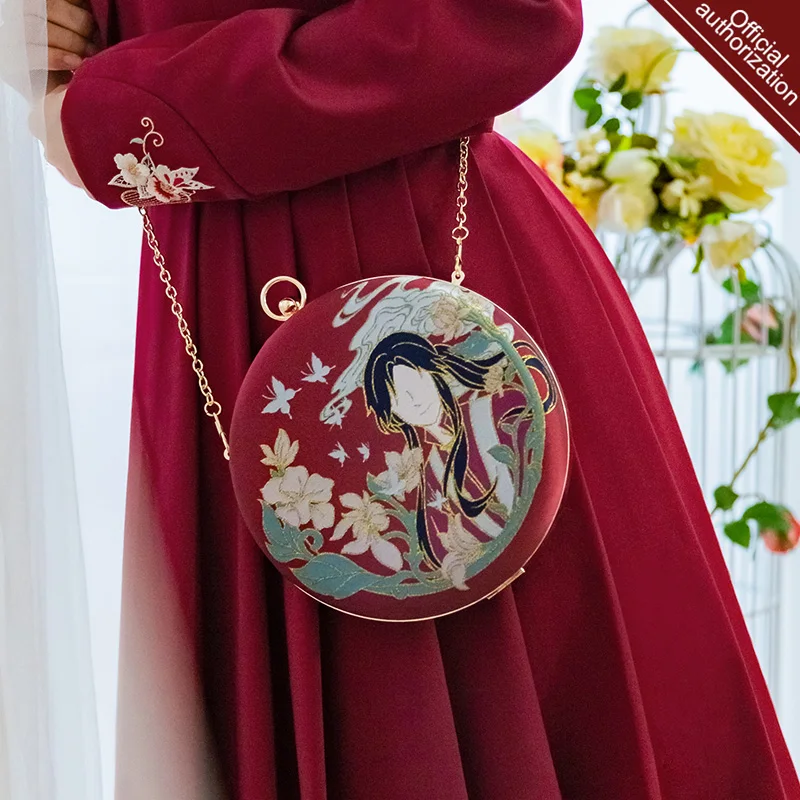 Anime Tian Guan Ci Fu Official Blessing Original Hua Cheng Hanfu Girls Retro Shoulder Bag TGCF Round Shape Bag for Kimono