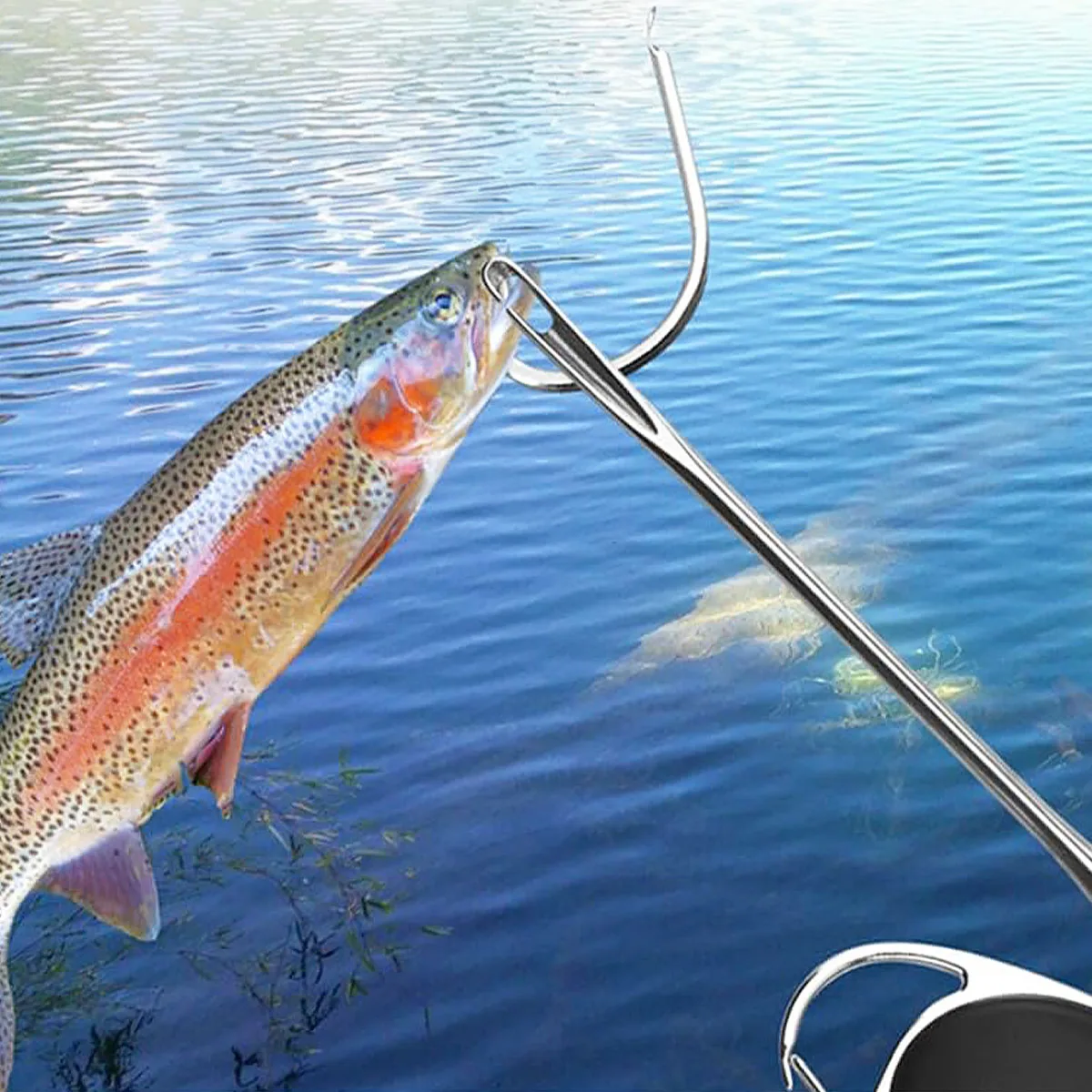 الفولاذ المقاوم للصدأ الصيد هوك Disgorger خطاف الصيد مزيل لفائف الينابيع المفاجئة هوك حامل قابل للسحب لفائف الحبل حامل #6