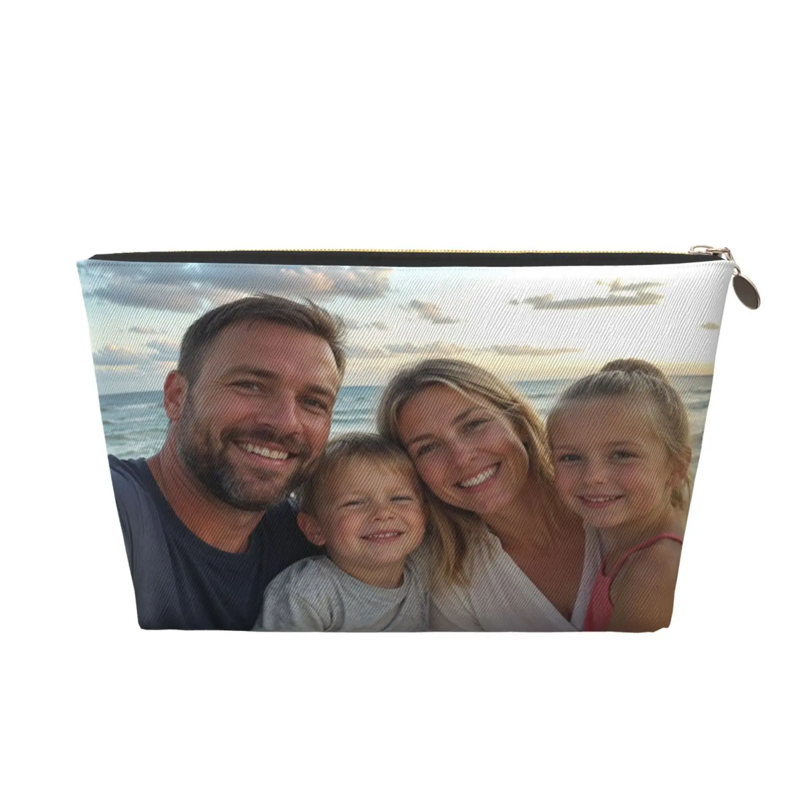 Custom Photo Makeup Bag Personalized Leather Cosmetic Bag Makeup Pouch Travel Toiletry Bag Birthday Gift Meaningful Memorial Gif