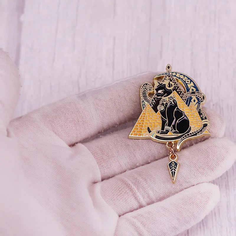 C2803 Ancient egypt pyramid egyptian cat Pins Badges Brooch lapel Pin For Women Clothes On The Backpack Accessories jewelry