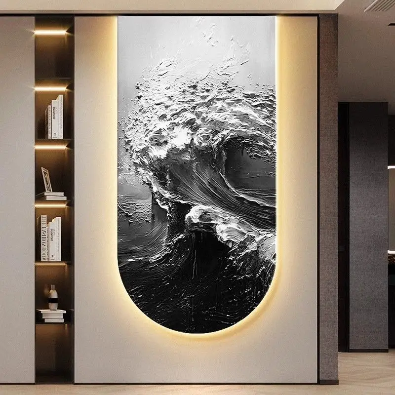 Black, white and gray Waves interior decoration Led wall hanging light, living room light, kitchen, corridor, aisle, dining room