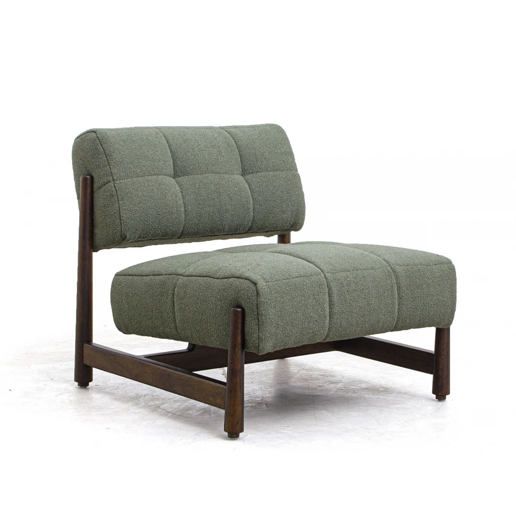 ✗ Massivholz Einzelsessel im Nordischen Vintage-Design für Wohnzimmer und Balkon, Empfohlen für Mid-Century-Stil