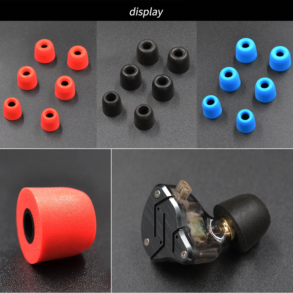 KZ 1 Pair Earphone Ear Tips Elastic Foam Pad Universal Buds Black