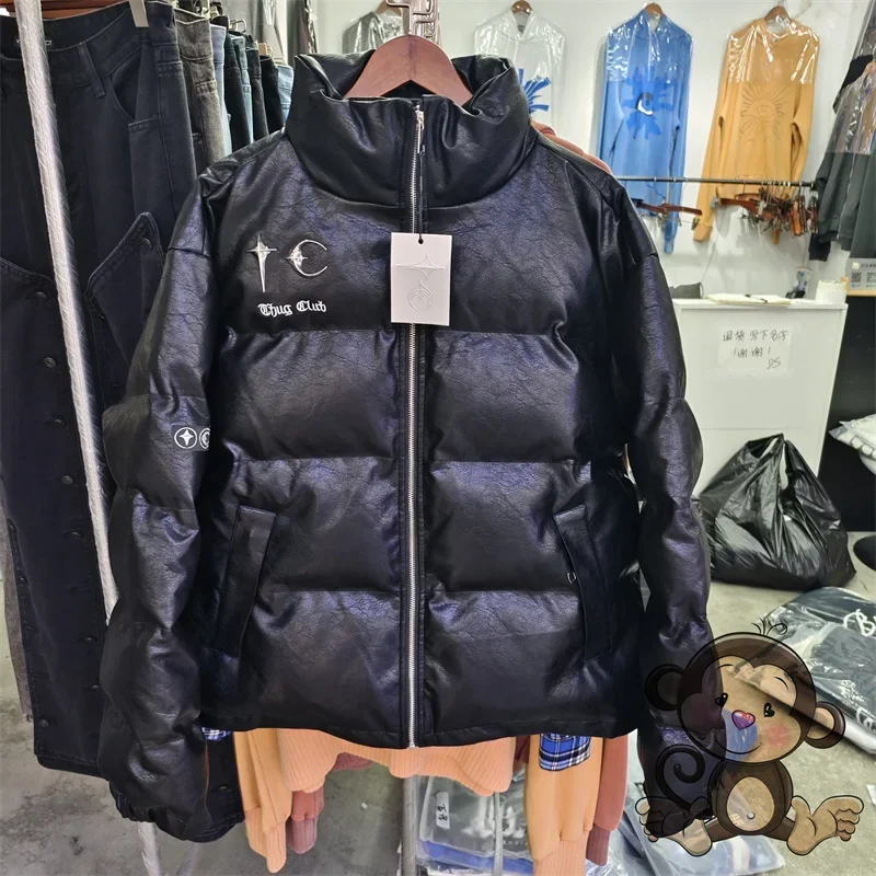 Winter New THUG CLUB Leather Jacket Thickened Cotton Jacket