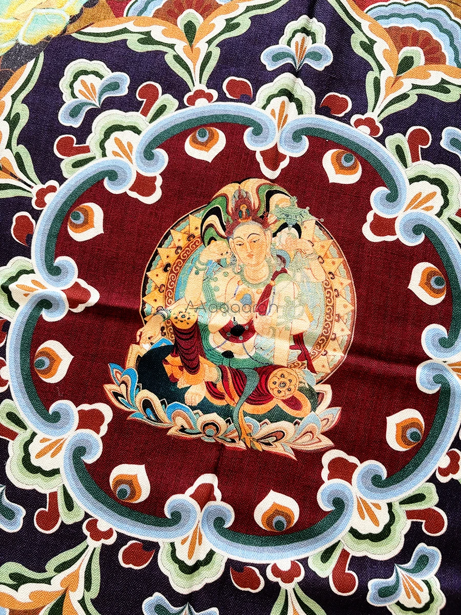 Chales de seda de lana de invierno, pañuelos con bordes enrollados a mano, pañuelos para la cabeza y el cuello, regalo para amantes de Navidad