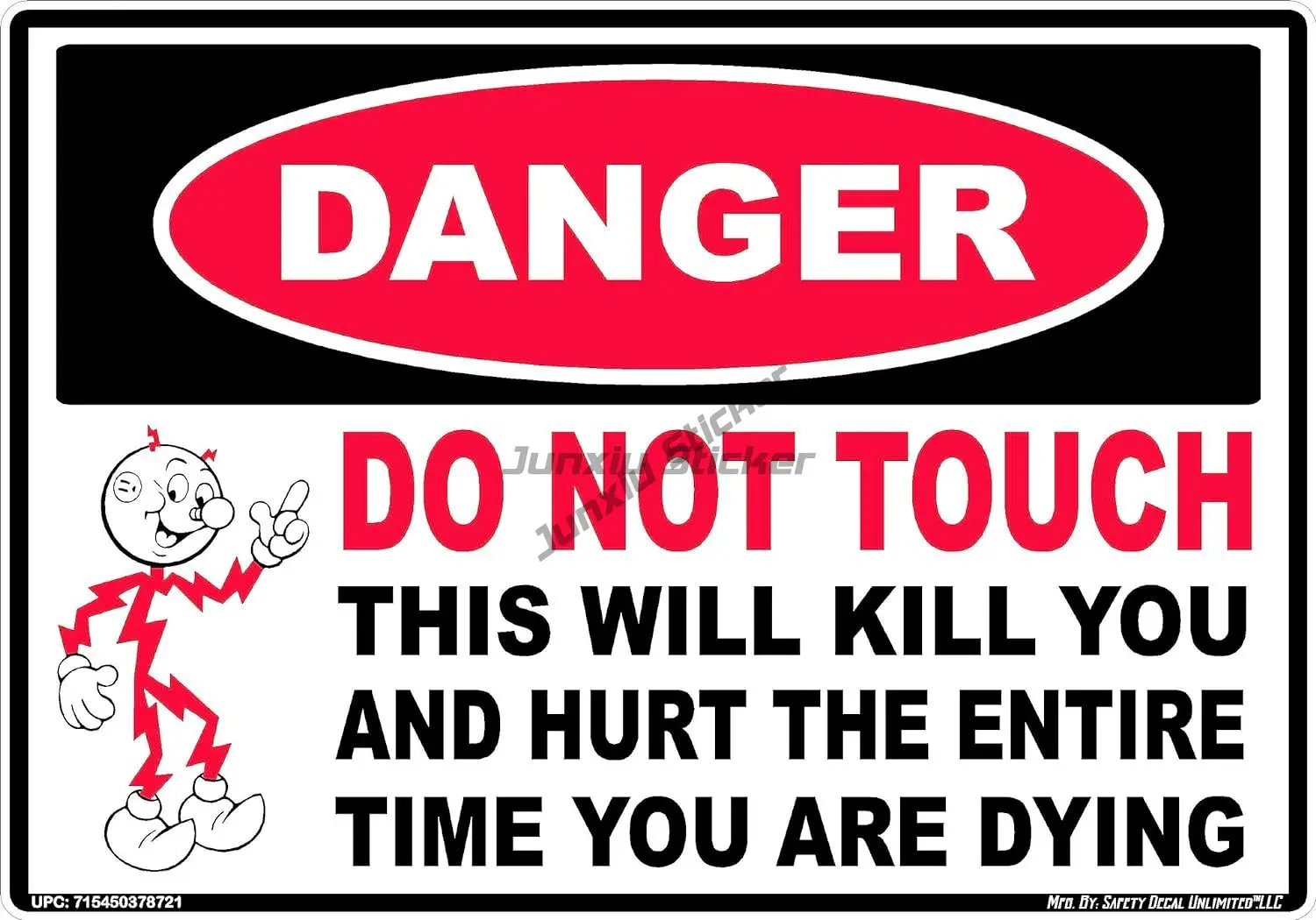 خطر لا تلمس ملصق ملصق تحذير كهربائي للصدمات الكهربائية عالية الجهد ، ملصق مقاوم للماء ذاتي اللصق للسيارة #4