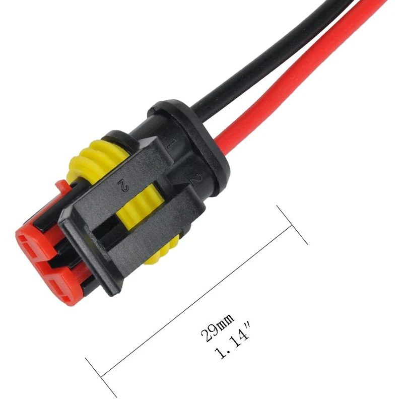 5 Set 2 PIN WAY 20 - 16 AWG Waterproof Connector Harness IP 67 AMP Superseal Pa66 Nylon Shell 1.5 Mm