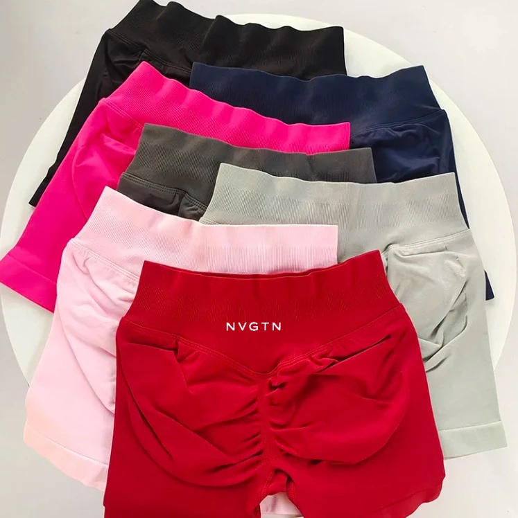 

NVGTN Seamless Fitness Shorts Women's Summer High Quality Hip Lift Tight Yoga Pilates High Elastic Breathable Sports Shorts