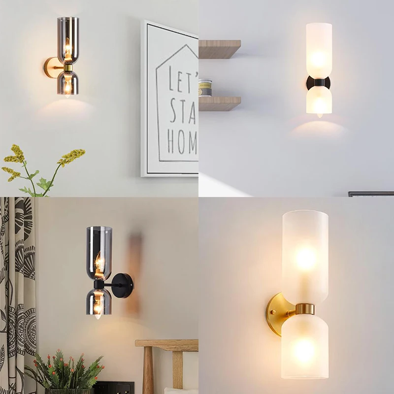 

Modern Glass Sconce Wall Light Living Room Interior Lighting Bedside Bedroom Entrance Hallway Aisle Luminary Home Decor Lamp 6pa