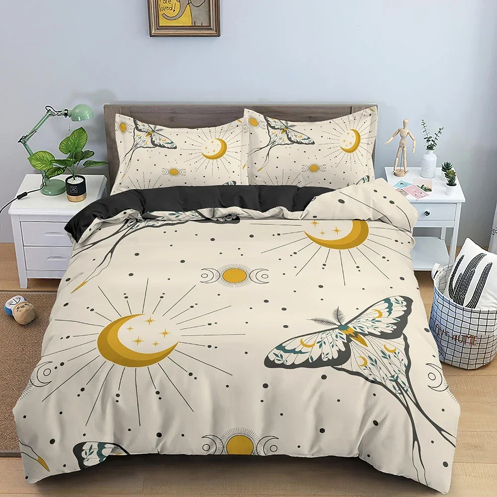 

3D Butterfly Print Skin Friendly Comfortable Duvet Quilt Cover Pillowcase Bedding Set Children Bedroom Decoration Home Textile
