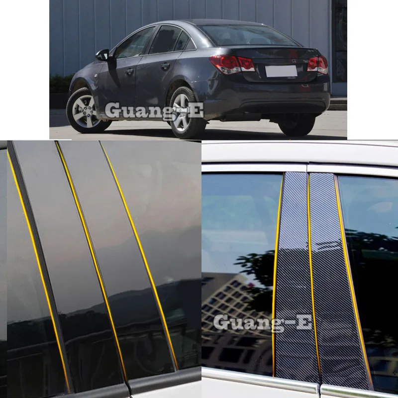 

Car PC Material Pillar Post Cover Door Trim Window Molding Sticker10pcs For Chevrolet Cruze Sedan 2009 2010 2011 2012 2013 2014