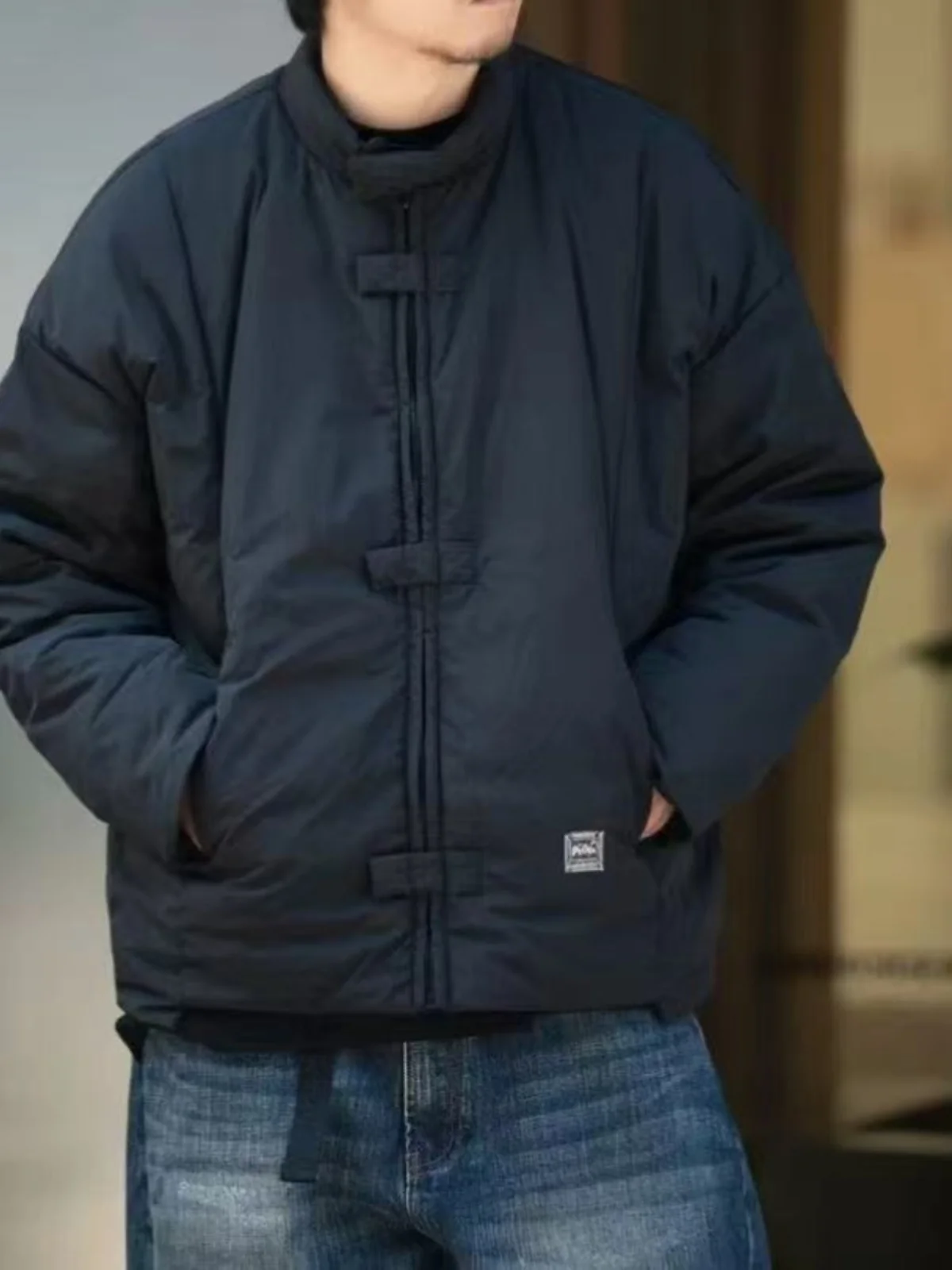 

2024 Autumn New Men's Chinese Sle Tang Suit Cotton Jaet Warm Multi-ket Workwear Versatile Simple Korean Faion Trendy