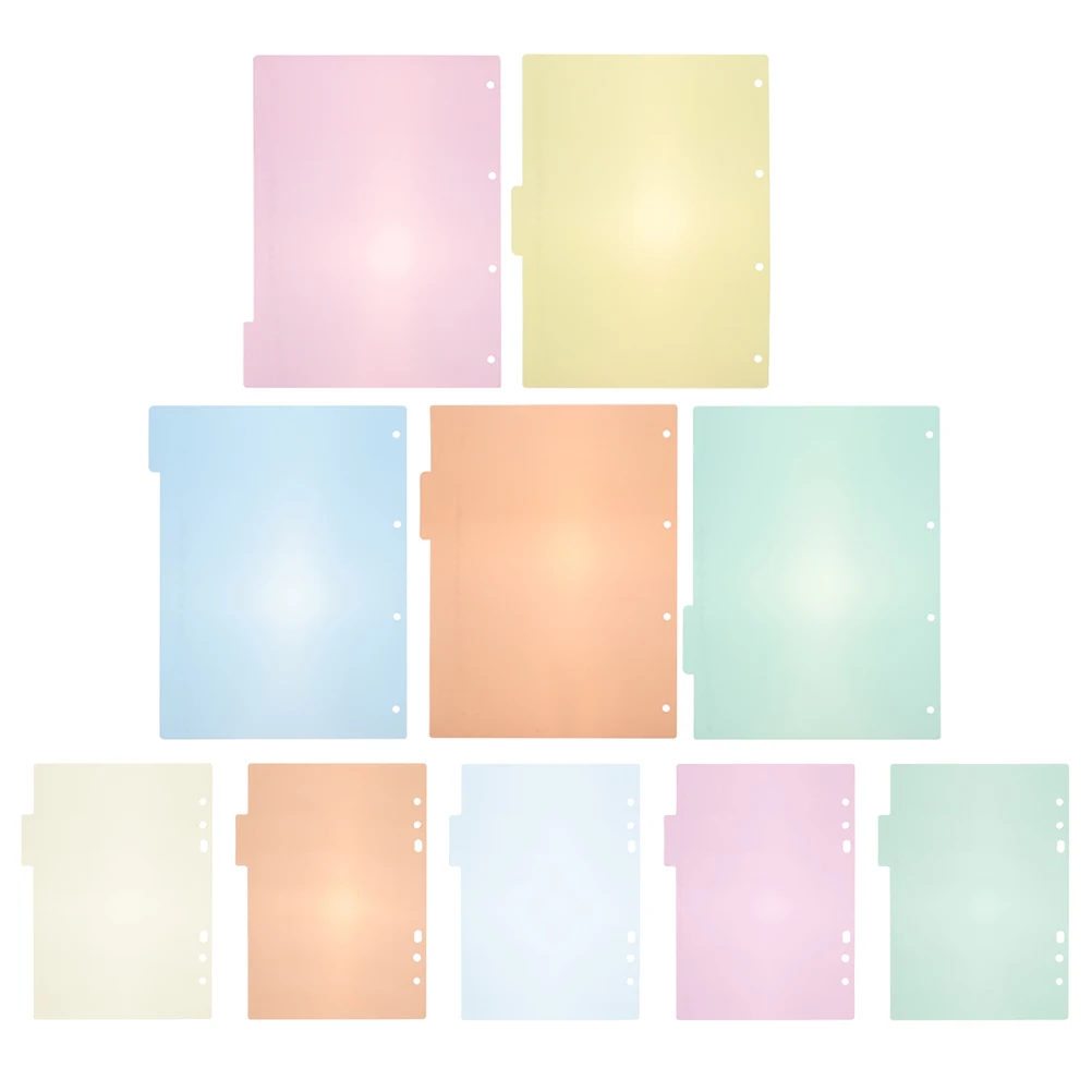 

1 set Plastic Paper Binder Dividers 1 Set A4 A5 Notebook Dividers Colorful Index Boards Replacement Divider Pages For Binders