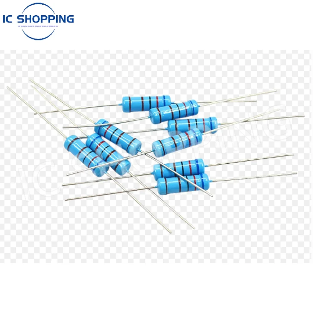 20PCS 1W Metal Film Resistor Five-color Ring Power Resistor 0.1~1M 2 4.7 10R 47 100 220 360 470 1K 2.2K 10K 22K 4.7K 100K Ohm