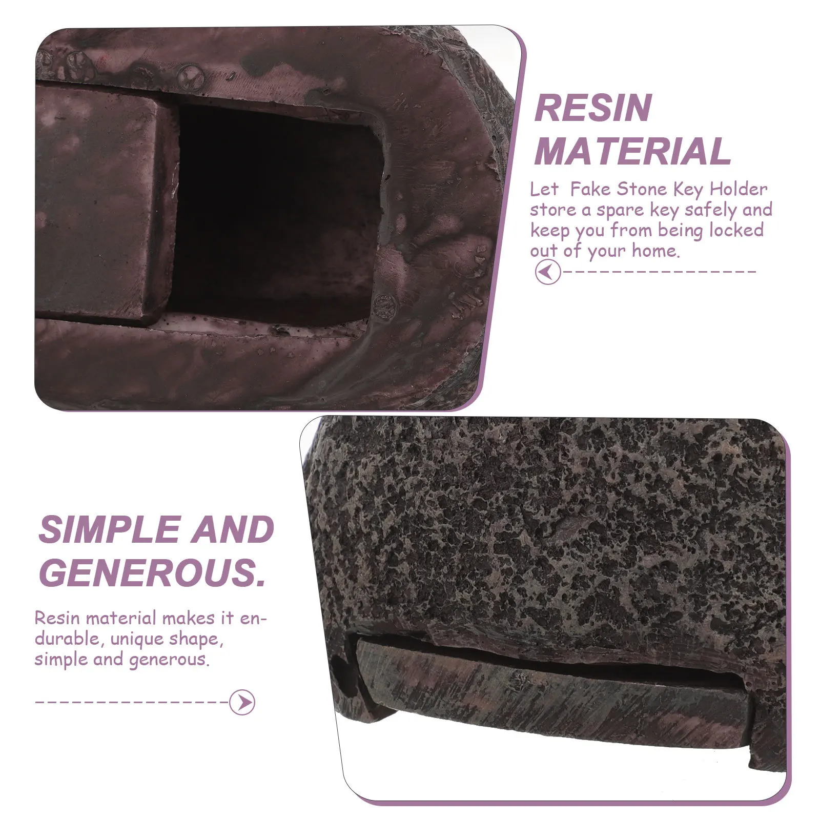 في الهواء الطلق الراتنج حجر مفتاح حامل وهمية روك صندوق تخزين إخفاء حديقة ديكور آمن وهمية الصخور فو روك #1